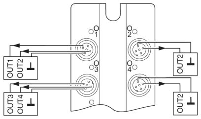 Децентрализ. устройство ввода-вывода-FLX ASI DO 4 M12-2A