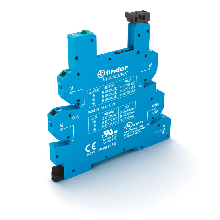 93.65.7.024	Розетка MasterOUTPUT с безвинтовыми клеммами Push-in для реле 34 серии; питание 24В DC; в комплекте пластиковая клипса; опции: LED