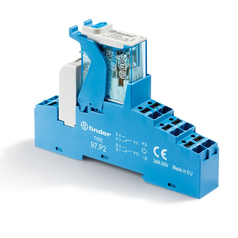 4C.P2.9.024.0050SPA	Интерфейсный модуль (сборка 46.52.9.024.0040 + 99.02.9.024.99 + 97.P2SPA), электромеханическое реле; 2CO 8A; контакты AgNi; питание 24В DC; категория защиты IP20; безвинтовые клеммы Push-in; пластиковая клипса; LED + диод; кнопка тест 