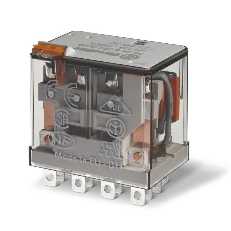 56.34.8.230.0000	Миниатюрное силовое электромеханическое реле; монтаж в розетку или наконечники Faston (4.8х0.5мм); 4CO 12A; контакты AgNi; катушка 230В АC; степень защиты RTI; опции: нет