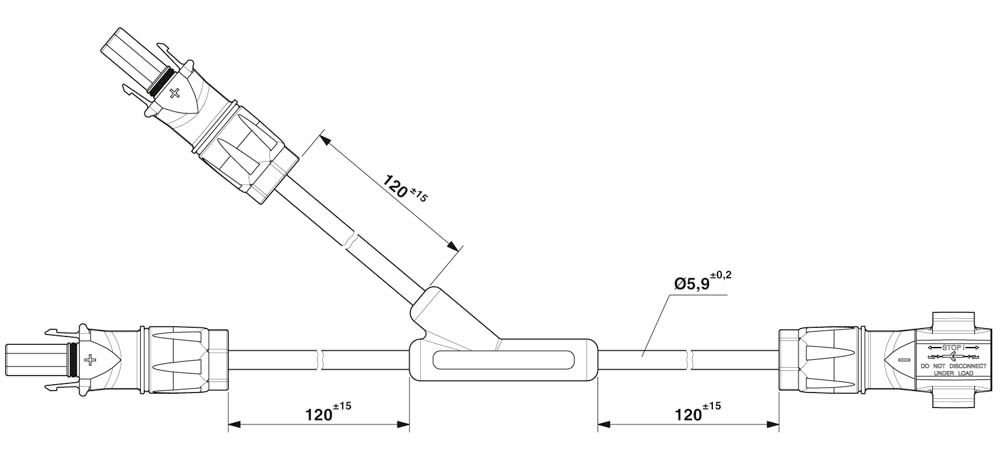Фотогальванический Y-разветвитель-PV-YC 6/ 1-0,12-SO3 (-/++)
