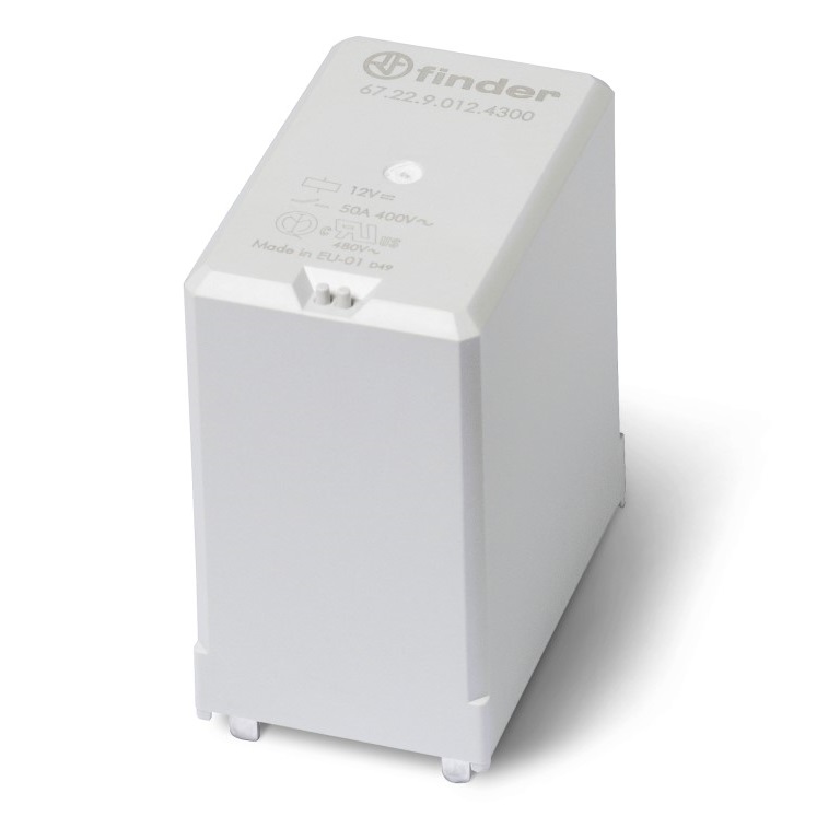 67.22.9.012.4300	Силовое электромеханическое реле; монтаж на печатную плату; 2NO 50A; контакты AgSnO2 (зазор ≥ 3мм); катушка 12В DC; степень защиты RTII; опции: нет