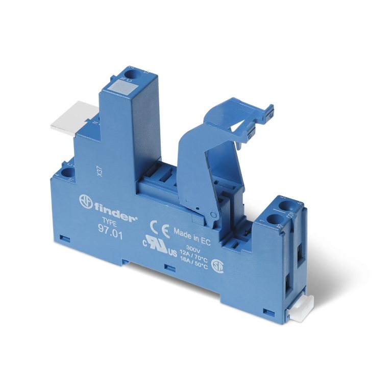 97.01.7SMA Розетка с винтовыми клеммами (с зажимной клетью) для реле 46.61; применяются модули 86.30, 99.02; в комплекте металлическая клипса 097.71; серый цвет; версия для ЖД-транспорта