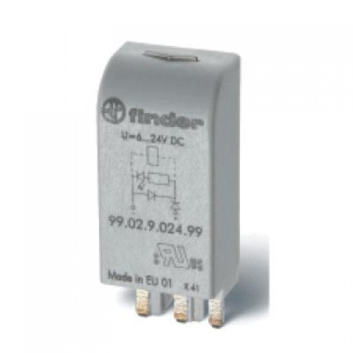 Модуль индикации и защиты с функцией ограничения напряжения срабатывания и отпускания катушек реле (Umin=0,6Un); для реле с питанием 220В DC