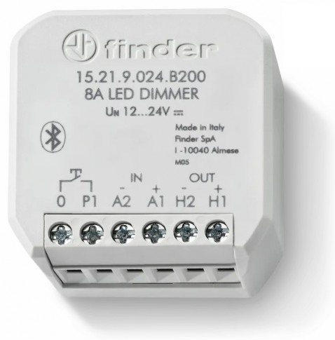 15.21.9.024.B200 Электронный диммер; для ленты LED, ШИМ 8А; питание 12...24В DC; монтаж в коробке; степень защиты IP20; BLE- Yesly