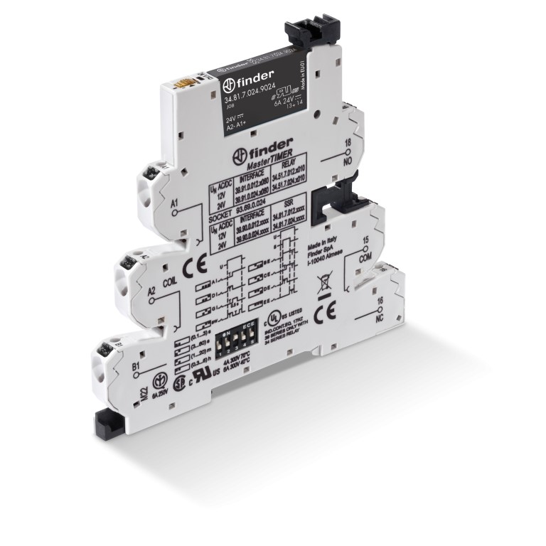 39.90.0.012.9024	Интерфейсный модуль (сборка 34.81.7.012.9024 + 93.69.0.024), твердотельное реле с таймером, серия MasterTimer (мультифункциональный: AI,DI,GI,SW); выход 2A (24В DС); питание 12В АС/DC; категория защиты IP20; безвинтовые клеммы Push-in