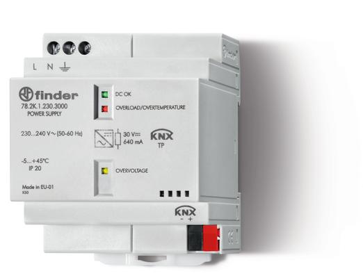 Импульсный источник питания KNX; вход 110...240В AC; Выход 29B DC 640мА, KNX Bus