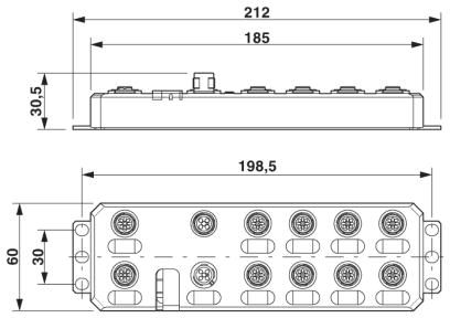 Децентрализ. устройство ввода-вывода-AXL E EC DI8 DO8 M12 6P