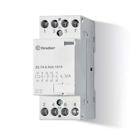 22.74.0.230.1410	Модульный контактор; 4NC 32А; контакты AgNi; катушка 240В АС/DC; ширина 17.5мм; степень защиты IP20; опции: мех.индикатор