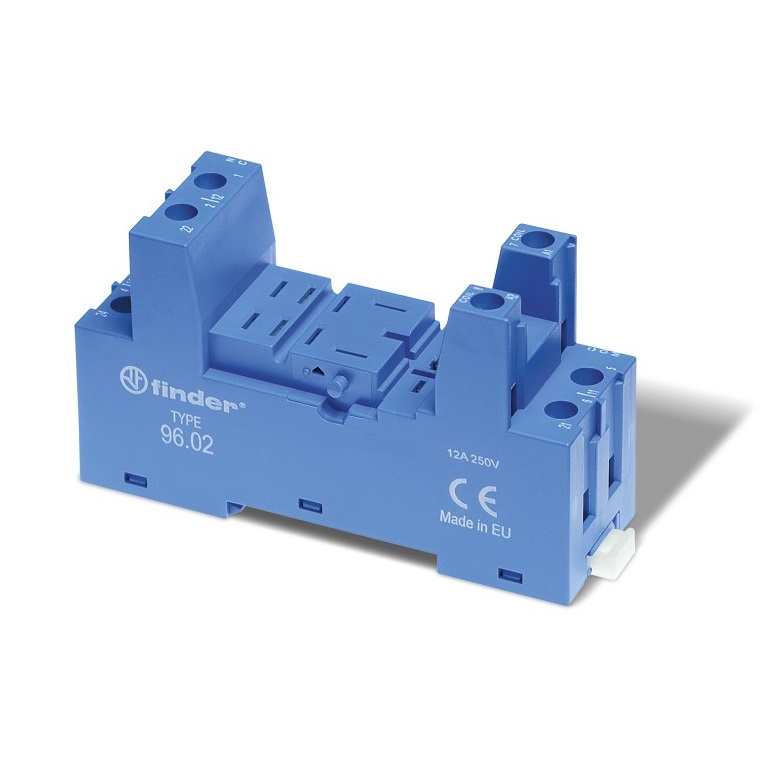 96.02.7SMA Розетка с винтовыми клеммами (с зажимной клетью) для реле 56.32; применяются модули 86.30, 99.02; в комплекте металлическая клипса 094.71; серый цвет; версия для ЖД-транспорта