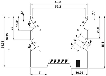 Корпус для электроники-ME MAX 22,5 SF G 2-2 BU