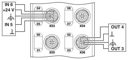 Децентрализ. устройство ввода-вывода-AXL E EC DI8 DO8 M12 6P