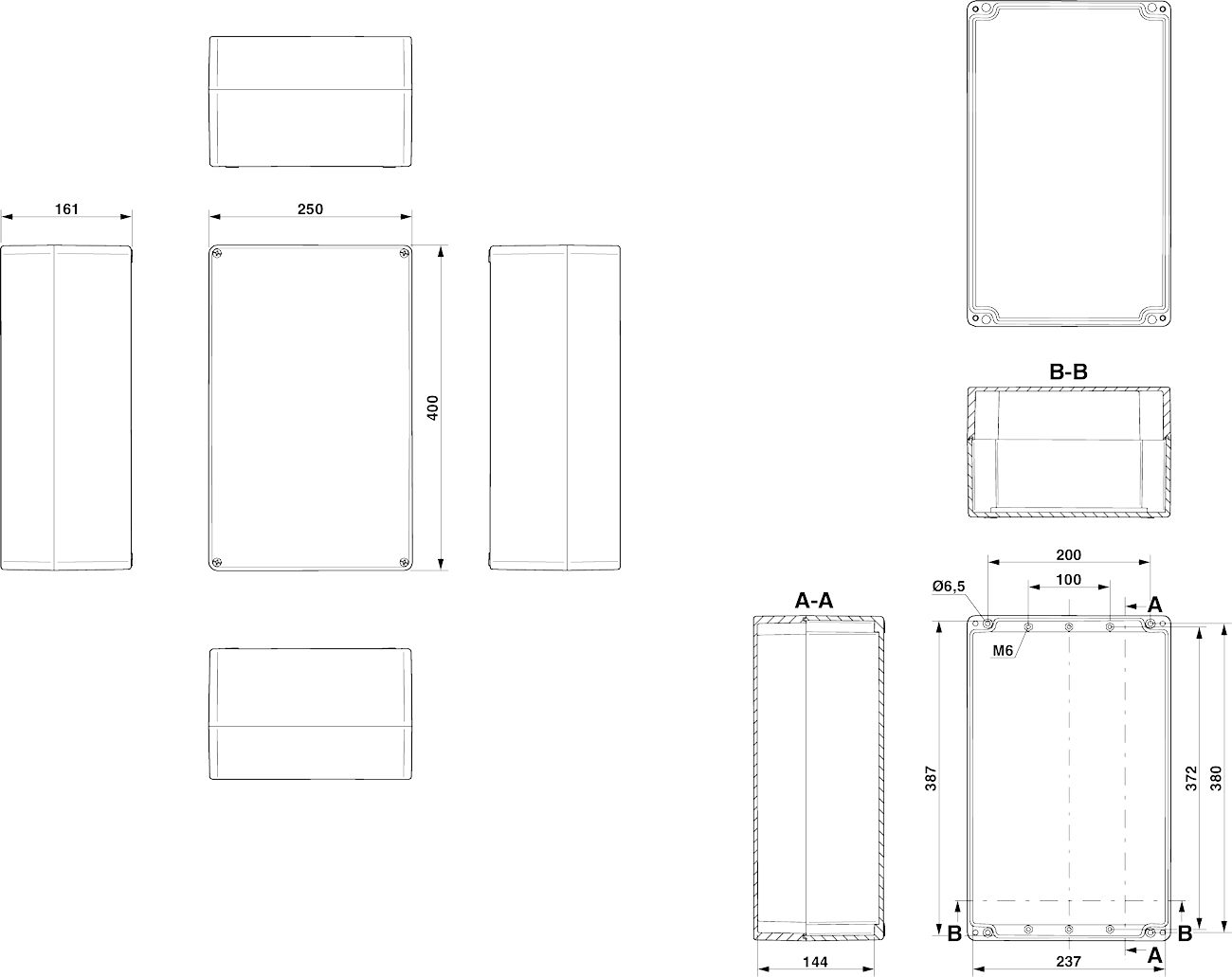 Клеммная коробка-E PE A 250X400X161