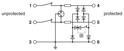 Устройство защиты от перенапряжений-TTC-6P-3-HF-M-12DC-PT-I