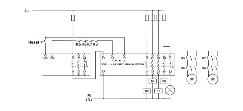 Модуль расширения-PSR-SCP-42-230UC/URM4/4NO/2NC