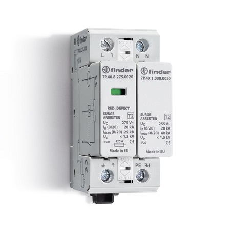 7P.42.8.275.1020	УЗИП тип 2 (1 варистор/разрядник + 1 разрядник)