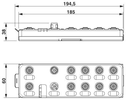 Децентрализ. устройство ввода-вывода-AXL E S3 DI8 DO4 2A M12 6M