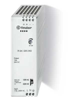 Импульсный источник питания; вход 120...240В AC/220В DC; выход 24В DC, 240Вт; компактный; зарядка аккумуляторов; степень защиты IP20