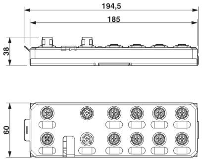 Децентрализ. устройство ввода-вывода-AXL E PB DIO16 M12 6M
