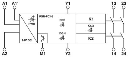 Реле сопряжения-PSR-PC40-2NO-1DO-24DC-SC