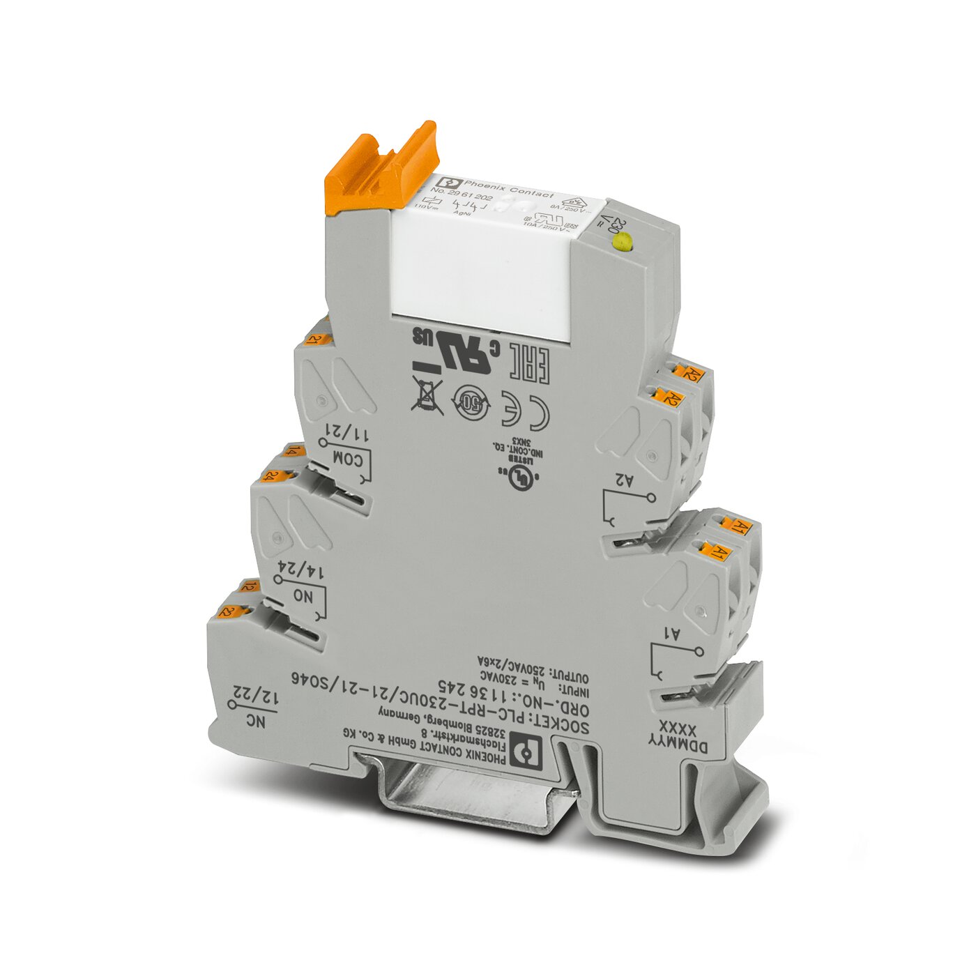 Реле в наборе: база реле PLC-BSC-230UC/21-21/SO46 + вставное реле HF115F/110-2ZS4B/ 60203001 (РПВM-2