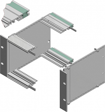 Адаптерные профили, анодированный алюминий, для штекерных разъёмов по DIN EN 60603-2 конструктивные формы F, G, U, V