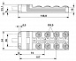 Коробка датчика и исполнительного элемента-SACB-8/16-L-10,0PUR SCO P NPN