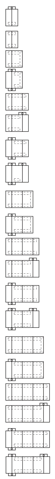 Затяжка для монтажа системных частей, Базовые элементы (высота 87,5 мм) и крышка задней стенки