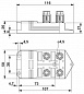 Коробка датчика и исполнительного элемента-SACB-4/3-L-5,0PUR QO-0,34