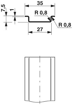 Несущая рейка без перфорации-NS 35/ 7,5 V2A UNPERF 2000MM