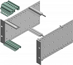 Передние профили для высоких механических нагрузок и рычаг для выемки плат по DIN IEC 60297-3-102 / IEEE 1101.10, алюминий прозрачно-анодированный, токопроводящие контактные поверхности, крепление на 2 отверстиях