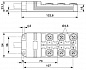 Коробка датчика и исполнительного элемента-SACB-6/12-L-10,0PUR SCO P NPN