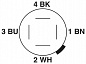 Коробка датчика и исполнительного элемента-SACB-8/4-L-5,0PUR QO-0,34