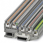 Клеммный модуль для подключения датчиков и исполнительных элементов-PTIO 1,5/S/4-PE-LED 24 GN