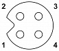 Коробка датчика и исполнительного элемента-SACB-4/ 4-L-5,0PUR M5