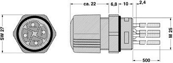 Проходная деталь-Q 1,5/4A50/16-M25KU-ESA
