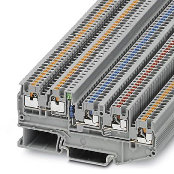 Клеммный модуль для подключения датчиков и исполнительных элементов-PTIO 1,5/S/4-LED 24 GN