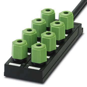 Коробка датчика и исполнительного элемента-SACB 8Q-4P L PUR/