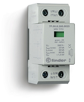 7P.01.8.260.1025 Устройство защиты от импульсных перенапряжений УЗИП тип 1+2 (1 варистор/искровый разрядник)