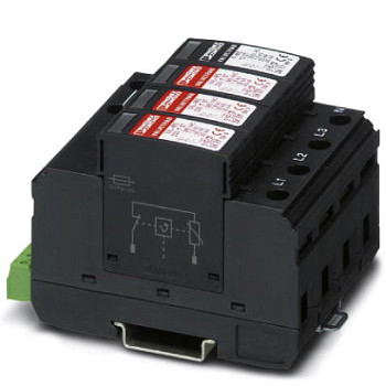 Разрядник для защиты от импульсных перенапряжений, тип 2-VAL-MS 230IT/3+1-FM