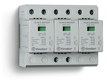 7P.03.8.260.1025 Устройство защиты от импульсных перенапряжений УЗИП тип 1+2 (3 варистор/искровый разрядник)