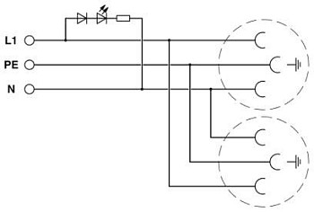 Двойная розетка-EO-D/UT/LED/DUO/GN